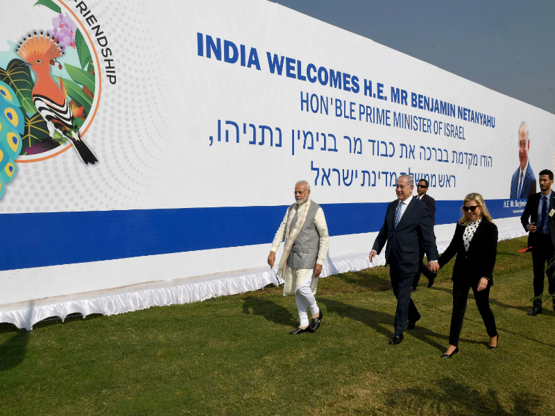 PM and Sara Netanyahu and Indian PM Modi in Gujarat